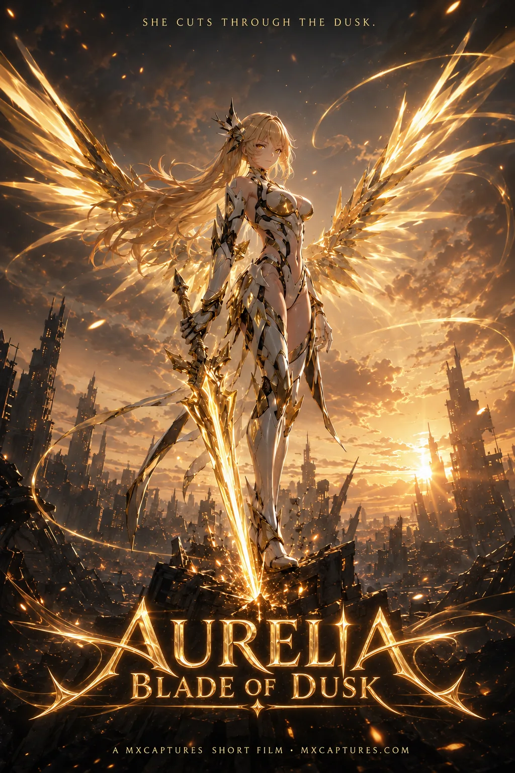 Affiche fictive · Aurelia - Blade of Dusk