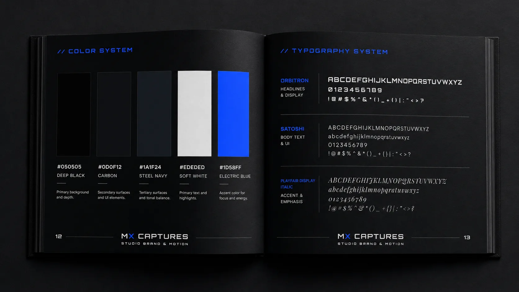 Pages système : couleur & typographie